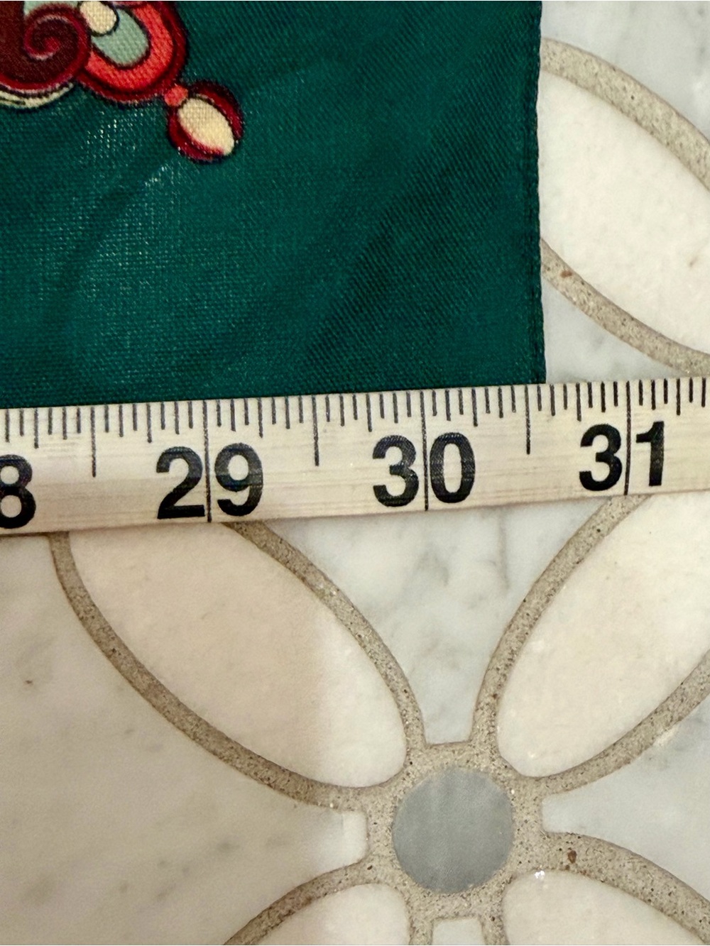 Vintage 80s Baroque Renaissance Floral Square Scarf Green Red Cream Gold Cottage - Picture 12 of 12